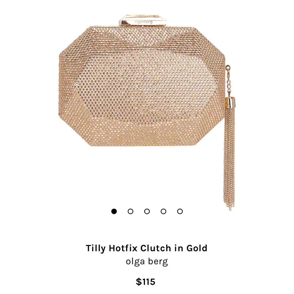 Olga Berg Tilly hotfix clutch in gold